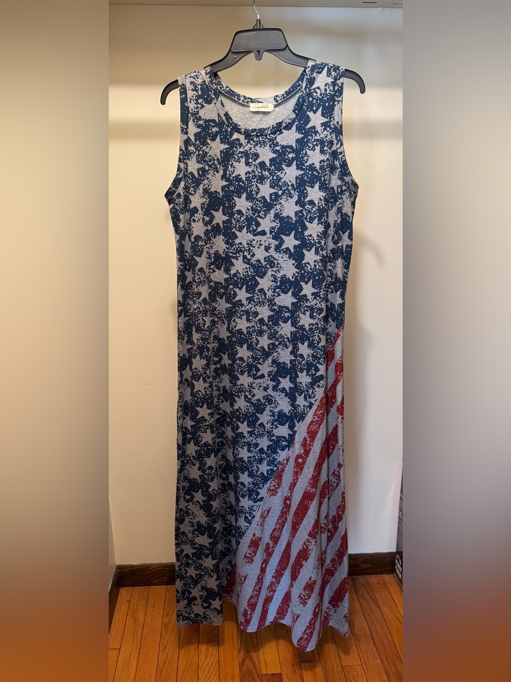 Women’s Star & Stripe Sleeveless Dress - Blue & Red